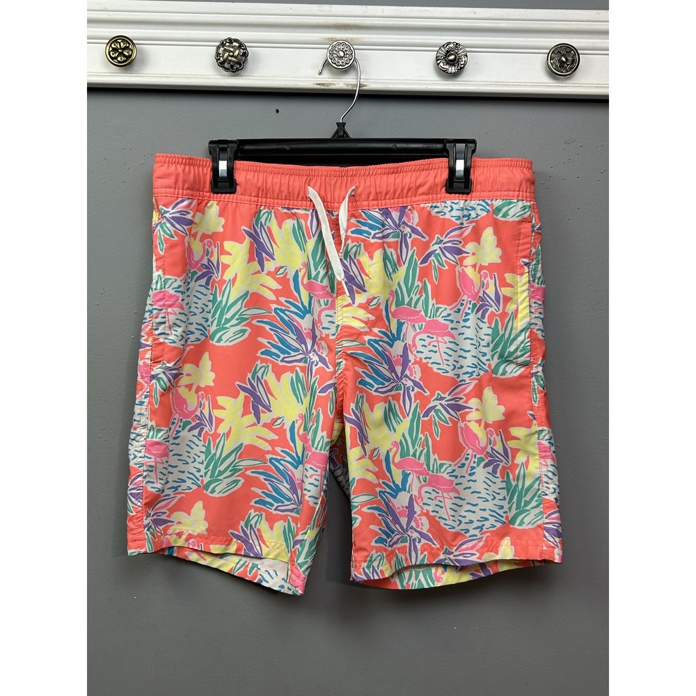 Departwest Swim Shorts Mens Large Pink Floral‎ Tropical Boardshorts Pool Beach
